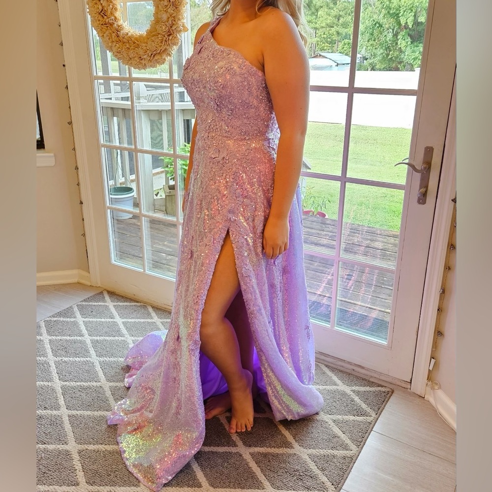 Sherri Hill #55342 Lilac Size 10 - Picture 1 of 6